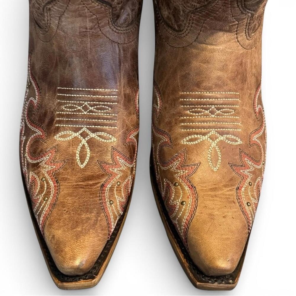 NWT Vaccari Texas Tech Red Raiders Leather Cowboy Boots Gameday Brown 10 - Picture 4 of 9